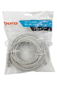 Патч-корд Buro Basic UTP 4 пары cat6 CCA molded 10м серый RJ-45 (m)-RJ-45 (m)