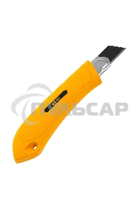 Нож, 18 мм, сменное лезвие, SK4, метал. направляющая, нажимной фиксатор Denzel