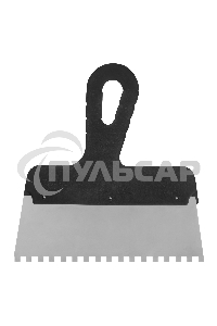 Шпатель из нержавеющей стали Сибртех 200 мм, зуб 6х6 мм, пластмассовая ручка 85464