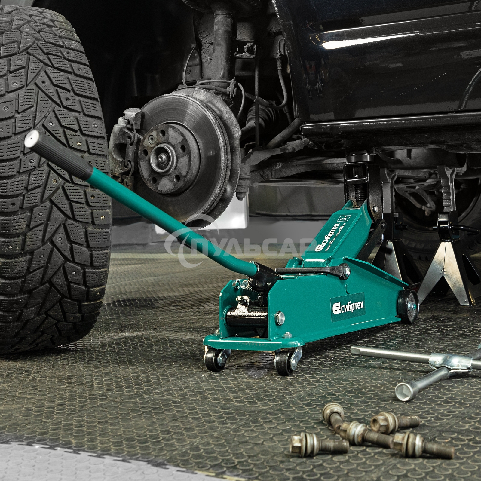 Домкрат гидравлический подкатной Сибртех 3 т, 192-532 мм, SUV
