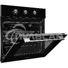 Духовой шкаф MONSHER MOE 6062 Noir, 5 режимов работы, объем духовки 58 л., утапливаемые переключатели, механический таймер, 2 стекла в дверце, энергоэффективность А, цвет: черный,фурнитура серебряная