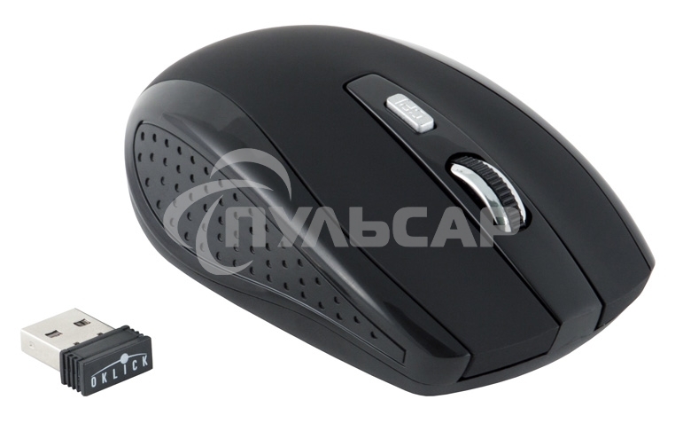 Мышь беспроводная Oklick 455MW черный, 1600 dpi, радиоканал, USB, кнопки - 6
