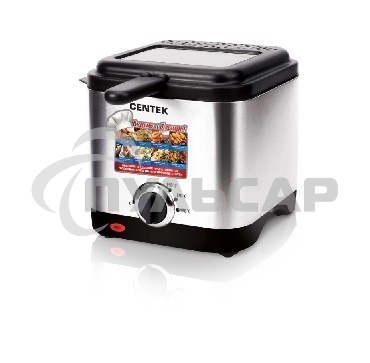 Фритюрница Centek CT-1430 сталь 900 Вт, АНТИПРИГАРНАЯ ЧАША, стальной корпус, емкость на 1,5 л масла