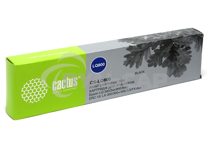 Картридж матричный Cactus CS-LQ800 черный (12.7 мм, 10 м, 2 500 000 знаков) для Epson LQ-300/5xx/800/850/ERC-19/LX-300/300+/400/MX 80