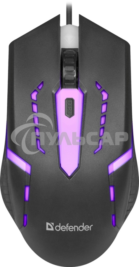 Мышь проводная Defender Hit MB-601 черный, 1200 dpi, USB, кнопки - 4