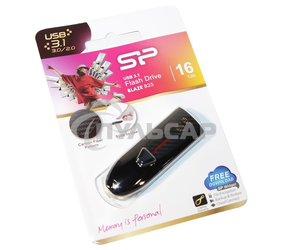 Флешка USB Silicon Power R/W 16 Gb Blaze B25 SP016 GbUF3B25V1K USB 3.0 черный