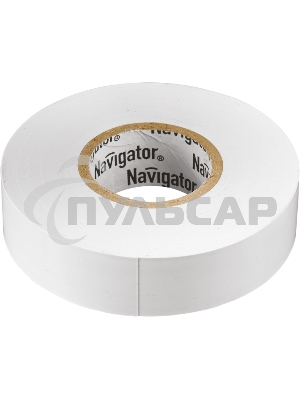 Изолента ПВХ Navigator 19мм (рул.20м) бел. NIT-A19-20/WH