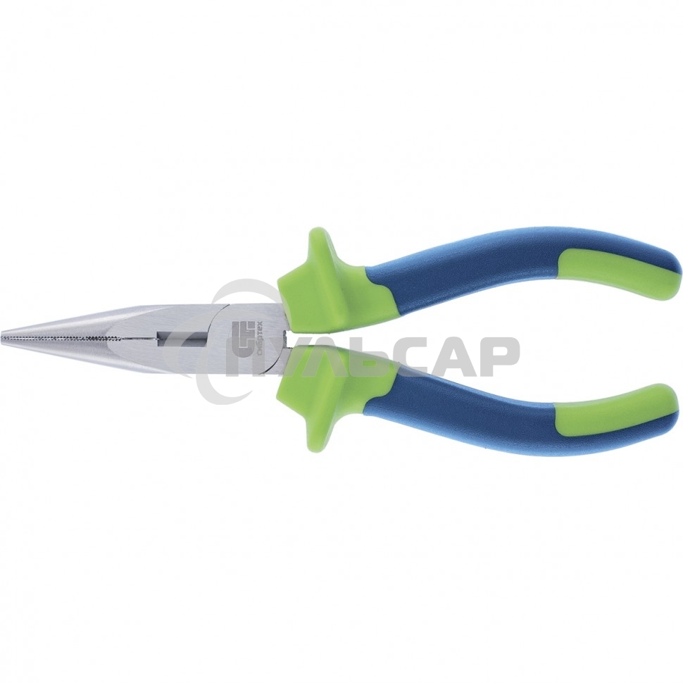 Длинногубцы прямые,160 мм, двухкомпонентные рукоятки Сибртех