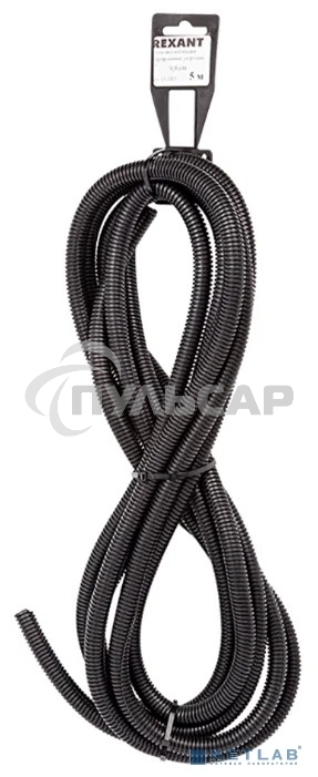 Трубa автомобильная гофрированная ПП Rexant, Ø4,6 мм, разрезная, бухтa 5 м/уп.