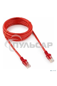 Патч-корд UTP Cablexpert кат.5e, 3м, литой, многожильный (красный)