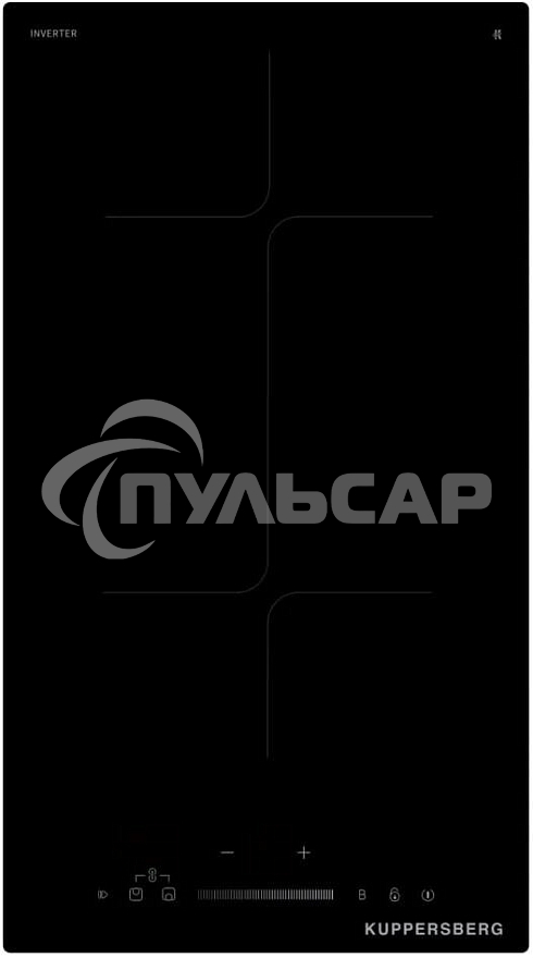 Индукционная варочная панель Kuppersberg ICI 316, 30 см, индукция, High-Tech, inverter, прямой край, 9 уровней мощности, бустер, Stop and Go, Flexi-zone, автоматическое отключение, таймер, индикатор остаточного тепла, сенсорное/слайдерное управление, черн