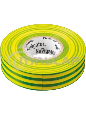 Изолента ПВХ Navigator 15мм (рул.20м) жел/зел. NIT-B15-20/YG
