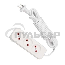 Удлинитель 3х3м без заземл. 10А IP20 Lezard 720-0303-303