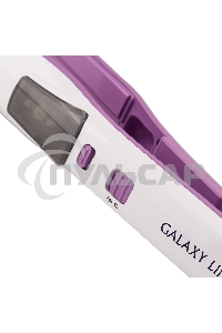 Щипцы для волос Galaxy Line GL 4516, фиолетовый, 45 Вт, максимальная температура 200°С, система ультразвукового распыления воды, съемный резервуар для воды, нагр. элемент с защитой от перегрева, пластины с керам. покрытием, ЖК-дисплей с индикацией темпера