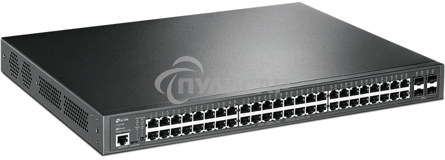 Коммутатор 48-port Gigabit PoE+ L2+ switch, 48 802.3af/at PoE+ ports, 4 Gb SFP slots, 1 RJ-45 + 1Micro-USB console ports, 348W PoE budget