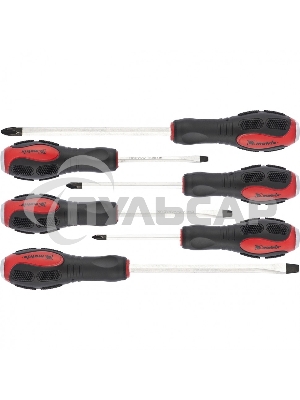 Набор отверток Matrix ударных 6шт. ph1x75 ph2x100 ph3x150 sl5x75 sl6x100 sl8x150 crv