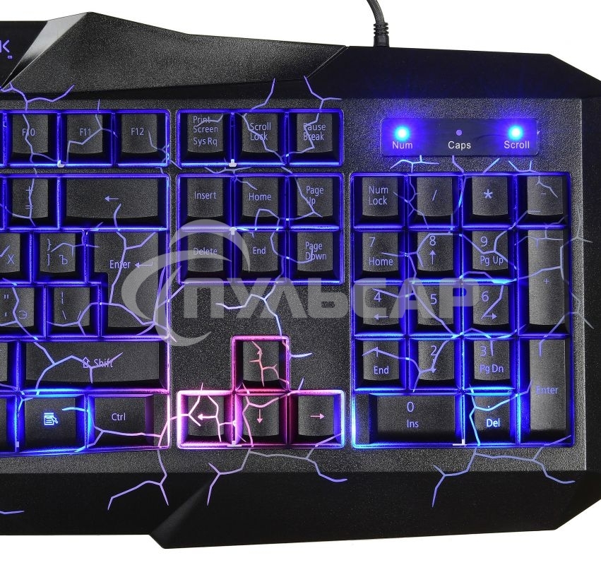 Игровой комплект Oklick HS-HKM100G черный 2.2м мониторы оголовье