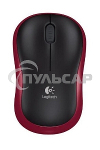 Мышь беспроводная Logitech M185, красный, 1000 dpi, радиоканал, USB, кнопки - 3