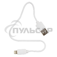 Кабель USB Гарнизон GCC-USB2-AP2-0.3M-W AM/Lightning, для iPhone5/6/7, IPod, IPad, 0.3м, белый, пакет