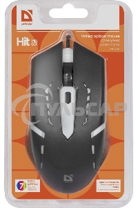 Мышь проводная Defender Hit MB-601 черный, 1200 dpi, USB, кнопки - 4