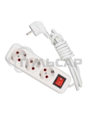 Удлинитель 3х2м с заземл. 16А IP20 с выкл. Lezard 720-0302-302