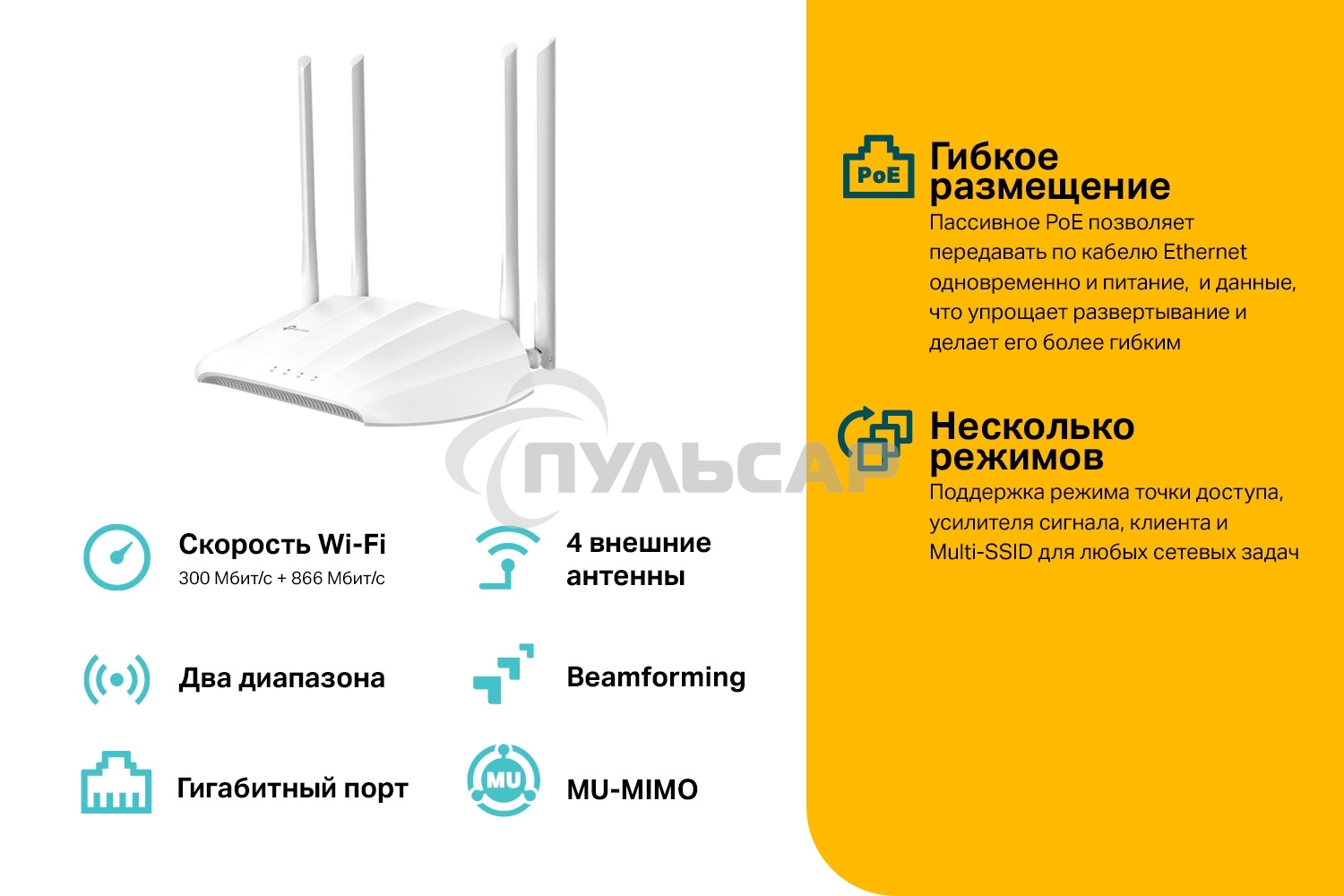 Беспроводная точка доступа TP-Link TL-WA1201 AC1200