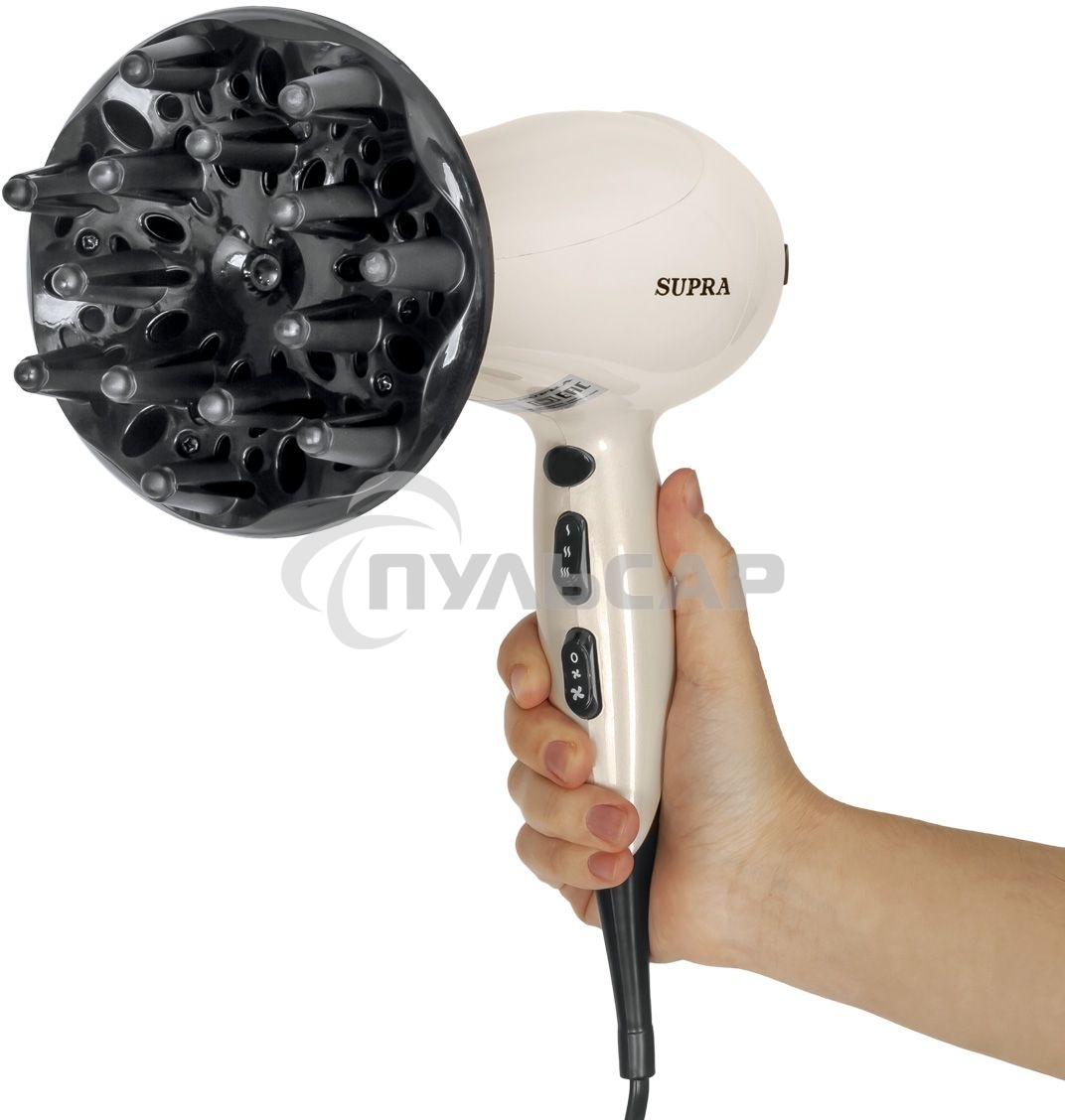 Фен SUPRA PHS-2205L (Мощность 2200 Вт. 2 скорости воздушного потока. 3 режима нагрева. Функция 