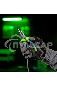 Длинногубцы прямые,160 мм, двухкомпонентные рукоятки Сибртех