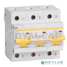 Выключатель автоматический модульный 3п D 16А 10кА ВА47-100 ИЭК MVA40-3-016-D