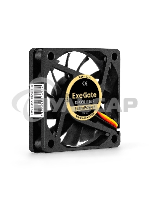 Вентилятор для корпуса ExeGate ExtraPower EP06010B3P черный, 60 мм, 3000 об/мин, 24 дБ, 3 pin