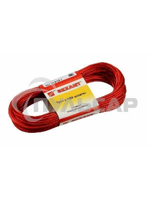Трос стальной в ПВХ оплетке d=2,5 мм, красный ( моток 20 м) Rexant