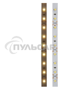 Лента светодиодная открытая, 8 мм, IP23, SMD 2835, 60 LED/m, 12 V, цвет свечения теплый белый
