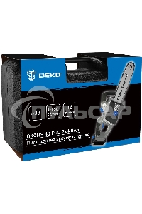 Пила цепная аккумуляторная в кейсе DEKO DKCHS 40 PRO [063-4357] 2х20В, 2x4.0А·ч, 2 з/у
