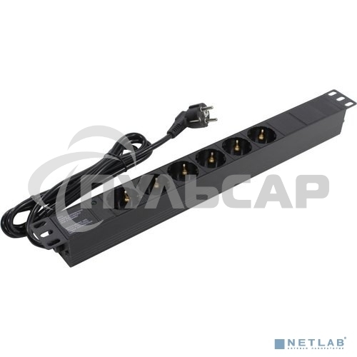 Блок розеток горизонтальный ExeGate ServerPro PDU-19H602 Al-6S-EU2, 19