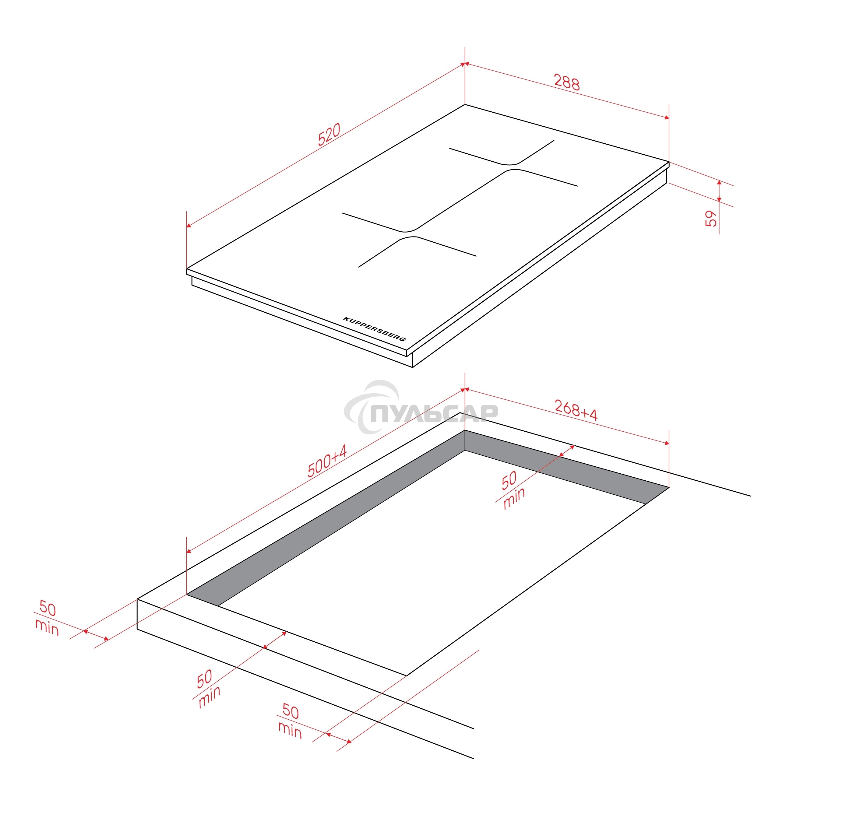 Индукционная варочная панель Kuppersberg ICI 316, 30 см, индукция, High-Tech, inverter, прямой край, 9 уровней мощности, бустер, Stop and Go, Flexi-zone, автоматическое отключение, таймер, индикатор остаточного тепла, сенсорное/слайдерное управление, черн