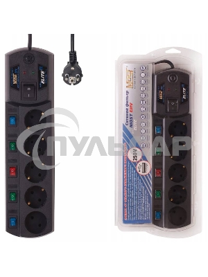 Сетевой фильтр Most EHV 2м (5 розеток) черный (коробка)