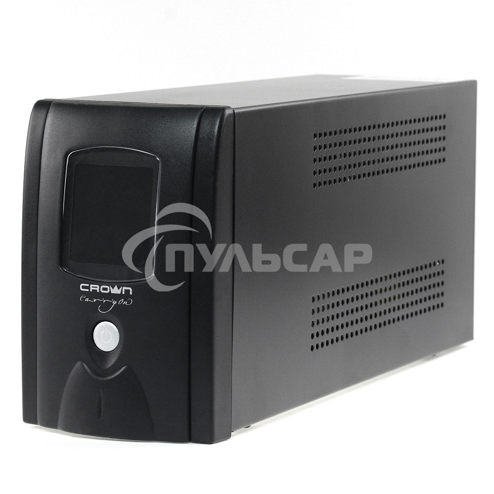 Источник бесперебойного питания CROWN Line Intractive CMU-SP650EURO LCD USB 650VA\390W, корпус металл, 1x12V/7AH, розетки 2*EURO+3*IEC, трансформатор AVR 140-290V, LCD-дисплей, съемный кабель 1.2 м, порт RJ11/45, порт USB, защита: от перегрузки, от КЗ, от