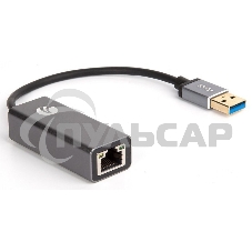 Кабель-переходник USB 3.0 (Am) --> LAN RJ-45 Ethernet 1000 Mbps, Aluminum Shell, VCOM <DU312M>