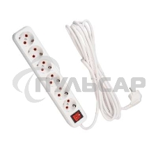 Удлинитель 6х5м с заземл. 16А IP20 с выкл. Lezard 720-0605-602