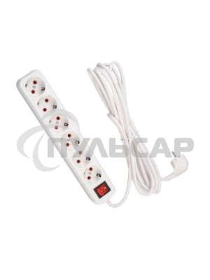 Удлинитель 6х5м с заземл. 16А IP20 с выкл. Lezard 720-0605-602