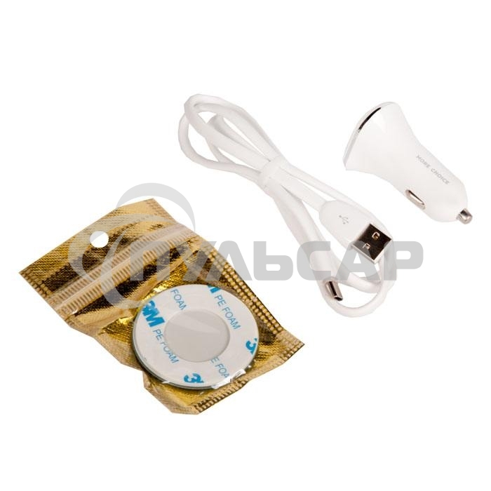 Автомобильная зарядка (от прикуривателя) 2USB 2.4A для Type-C More choice AC22a, белый