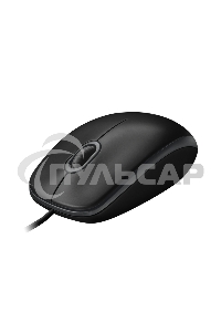 Мышь проводная Logitech B100 черный, 1000 dpi, USB, кнопки - 3