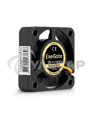 Вентилятор для корпуса ExeGate ExtraSilent ES04010S3P-5 черный, 40 мм, 4500 об/мин, 22 дБ, 3 pin