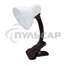 Лампа настольная UNIEL TLI-206 White 60 Ватт, E27, на прищепке, белый Лампа настольная UNIEL TLI-206 White 60 Ватт, E27, на прищепке, белый