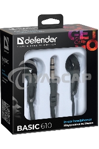 Наушники Defender Basic-610 кабель 1,1 м черный