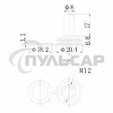 Защита для тумблеров типа KN силикон Rexant