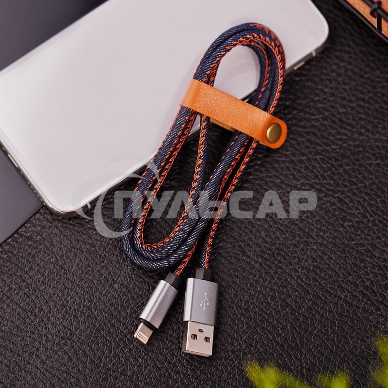 Кабель Rexant (18-4248) USB кабель для iPhone 5/6/7 моделей, шнур в джинсовой оплетке 