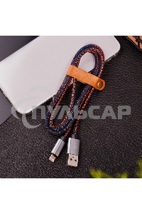 Кабель Rexant (18-4248) USB кабель для iPhone 5/6/7 моделей, шнур в джинсовой оплетке 