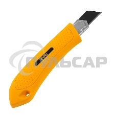 Нож, 18 мм, сменное лезвие, SK4, метал. направляющая, винтовой фиксатор Denzel