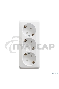 Розетка 3-м ОП Этюд 16А 250В защ. шторки с заземл. белый  SchE PA16-012B